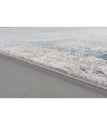 Feizy Cadiz Industrial Abstract, Ivory/Blue/Gold, 9'-9" x 13'-2" Area Rug