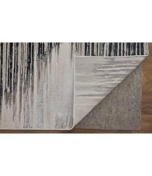 Micah Area Rug Feizy Micah Scandinavian Diamond, Black/Silver/Taupe, 6'-7" x 9'-6" Area Rug