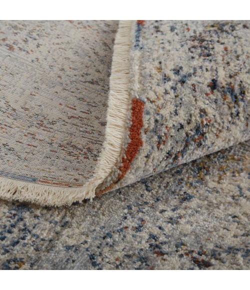 Kaia Area Rug Feizy Kaia Rustic Distressed, Tan/Ivory/Blue, 2'-6" x 10' Runner