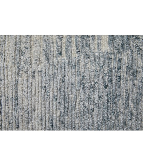 Feizy Brighton Industrial Abstract, Ivory/Blue/Gray, 2'-6" x 12' Runner