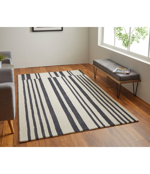 Maguire Area Rug Feizy Maguire Industrial Abstract, Ivory/Black, 10' x 14' Area Rug