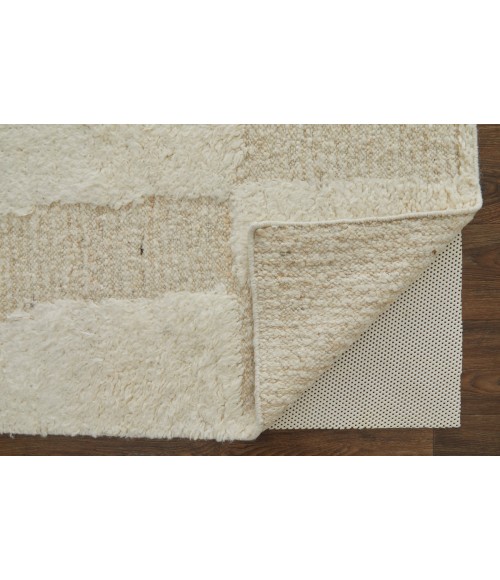 Feizy Ashby Farmhouse Geometric, Tan/Ivory, 9' x 9' Round Rug