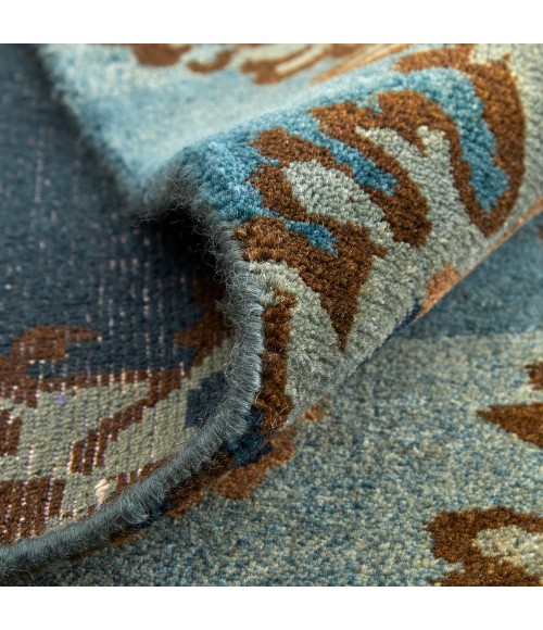 Amzad Area Rug Feizy Amzad Craftsman Ikat, Blue/Gray/Tan, 4' x 6' Accent Rug