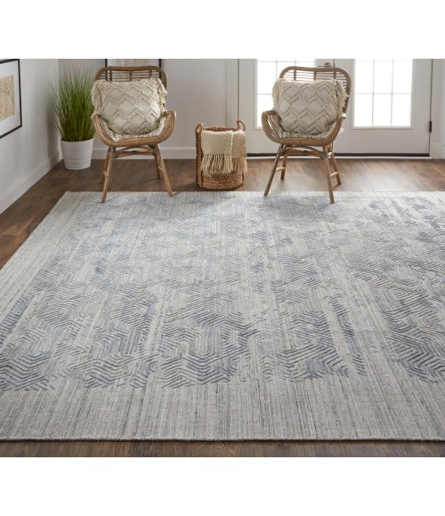 Feizy Elias Casual Abstract, Gray/Blue, 2'-9" x 8' Runner