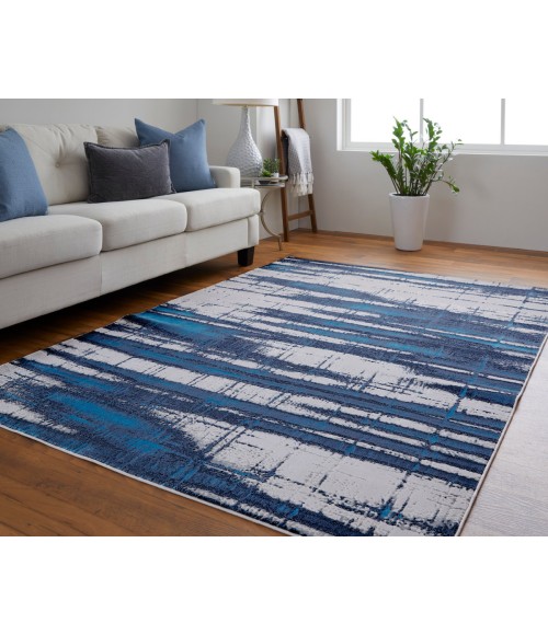 Indio Area Rug Feizy Indio Industrial Abstract, Ivory/Blue/Gray, 9'-2" x 12' Area Rug