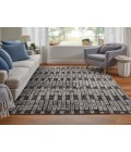 Feizy Kano Industrial Geometric, Gray/Black/Ivory, 8'-9" x 8'-9" Round Rug