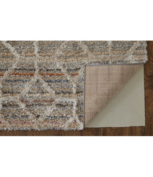 Feizy Mynka Bohemian & Eclectic Diamond, Tan/Taupe/Ivory, 2'-6" x 8' Runner