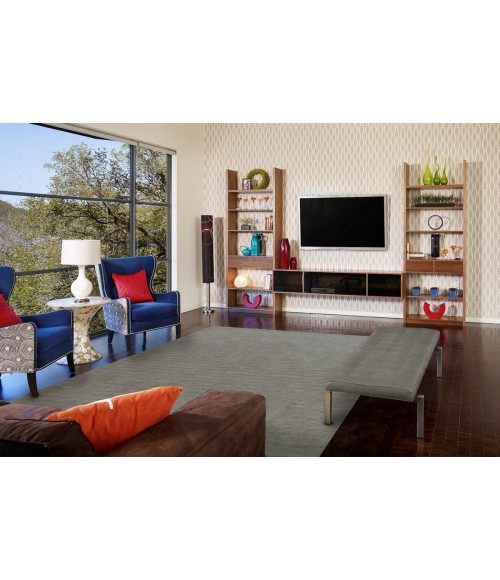 Feizy Luna Casual Solid, Gray/Ivory, 9'-6" x 13'-6" Area Rug