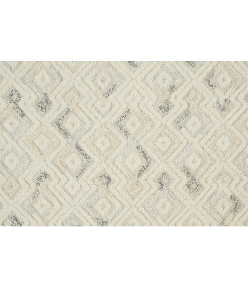 Anica Area Rug Feizy Anica Moroccan Diamond Wool Tufted Rug, Ivory/Chambray Blue, 8ft x 10ft Area Rug