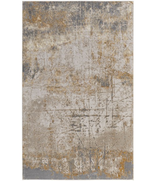 Feizy Aura Luxury & Glam Abstract, Ivory/Brown/Gray, 5' x 8' Area Rug