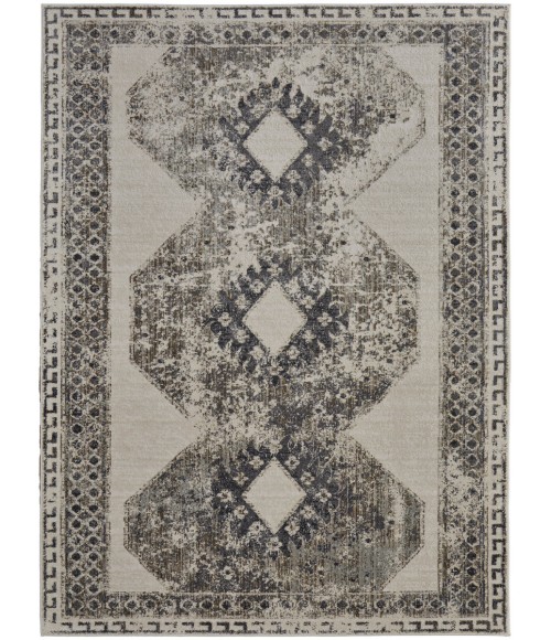 Feizy Kano Classic Distressed, Ivory/Taupe/Gray, 8'-9" x 8'-9" Round Rug