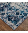 Feizy Indio Bohemian & Eclectic Diamond, Blue/Ivory/Gray, 2'-10" x 7'-10" Runner