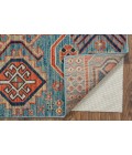 Nolan Area Rug Feizy Nolan Vinatge Style Tribal Kazak Rug, River Blue/Red Orange, 2ft-10in x 7ft-10in