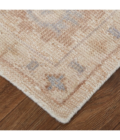 Wendover Area Rug Feizy Wendover Eco Friendly PET Oushak Rug, Ivory Tan/Stone Blue, 5ft x 8ft Area Rug