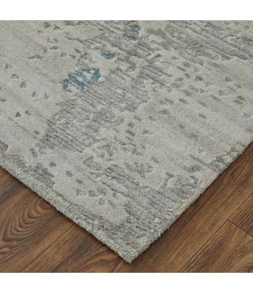 Feizy Zarah Bohemian & Eclectic Abstract, Gray/Taupe/Blue, 10' x 14' Area Rug