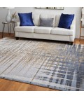 Clio Area Rug Feizy Clio Industrial Abstract, Blue/Orange/Gray, 7'-9" x 10' Area Rug