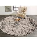 Kano Area Rug Feizy Kano Casual Diamond, Ivory/Gray/Taupe, 8'-9" x 8'-9" Round Rug