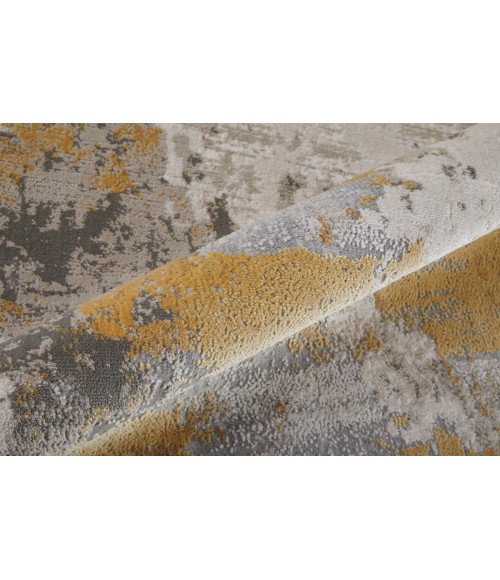 Waldor Area Rug Feizy Waldor Luxury & Glam Abstract, Ivory/Gold/Gray, 6'-7" x 9'-6" Area Rug