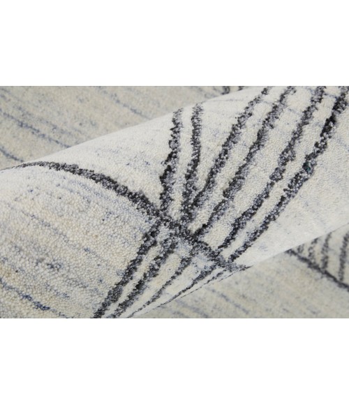 Whitton Area Rug Feizy Whitton Industrial Abstract, Ivory/Black, 10' x 14' Area Rug