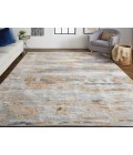 Feizy Laina Industrial Abstract, Tan/Orange/Ivory, 5' x 7'-10" Area Rug