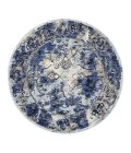 Milton Area Rug Feizy Milton Vintage Distressed, Blue/Ivory/Gray, 8'-9" x 8'-9" Round Rug