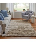 Feizy Indochine Luxury & Glam Solid, Tan/Taupe, 8' x 8' Round Rug