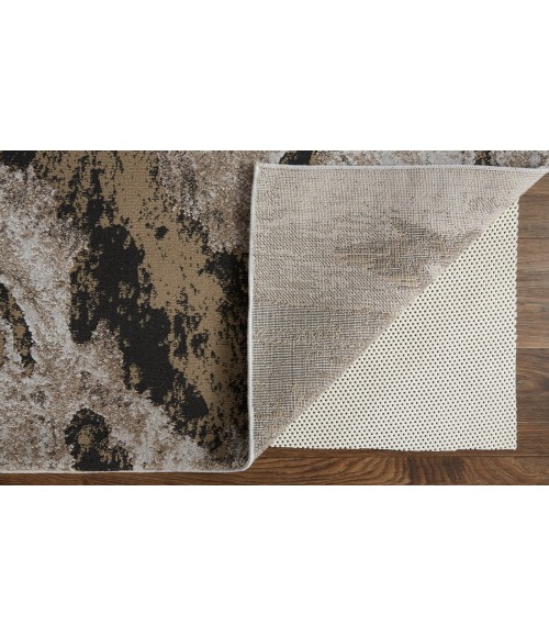 Feizy Vancouver Contemporary Abstract Rug, Charcoal Gray/Beige, 10' x 14' Area Rug
