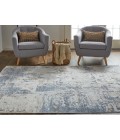 Laina Area Rug Feizy Laina Industrial Abstract, Ivory/Gray/Blue, 3' x 10' Runner