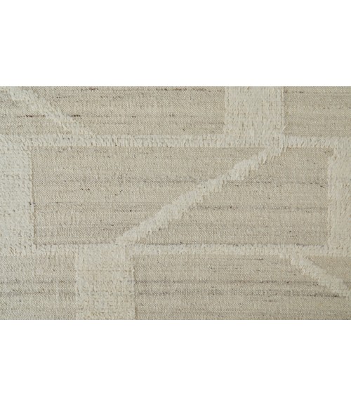 Ashby Area Rug Feizy Ashby Mid-Century Modern Geometric, Ivory, 9' x 9' Round Rug
