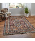 Fillmore Area Rug Feizy Fillmore Bohemian & Eclectic Geometric, Red/Green/Blue, 2'-6" x 12' Runner