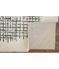Feizy Maddox Modern Tufted Architectural Area Rug, Ivory/Graphite Gray, 8ft x 10ft