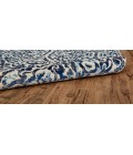 Feizy Milton Bohemian & Eclectic Ikat, Blue/Ivory/Black, 8'-9" x 8'-9" Round Rug