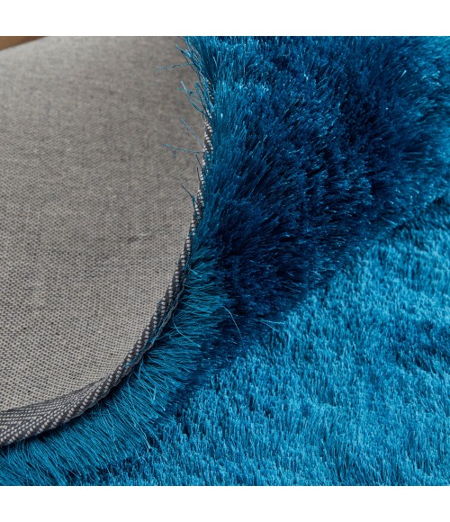 Feizy Indochine Luxury & Glam Solid, Blue/Green, 8' x 8' Round Rug