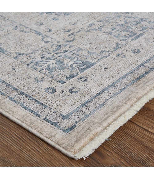 Marquette Area Rug Feizy Marquette Rustic Persian Farmhouse Rug, Warm Gray/Blue, 2ft - 8in x 10ft, Runner
