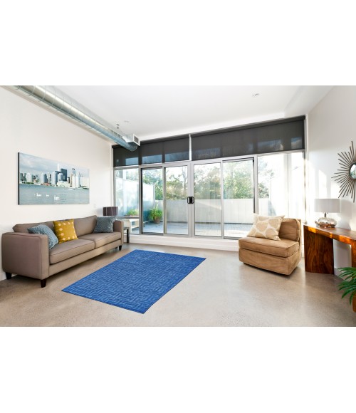 Gramercy Area Rug Feizy Gramercy Industrial Geometric, Blue, 5'-6" x 8'-6" Area Rug