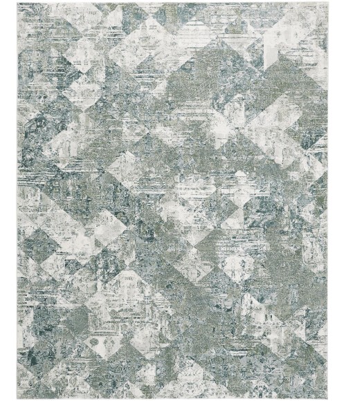 Feizy Atwell Contemporary Distressed Accent Rug, Tiled, Iceberg Green, 3ft x 5ft