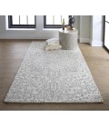 Feizy Belfort Vintage Medallion, White/Gray, 10' x 14' Area Rug