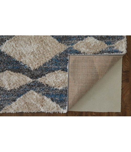 Feizy Mynka Bohemian & Eclectic Diamond, Ivory/Gray/Blue, 2' x 3' Accent Rug