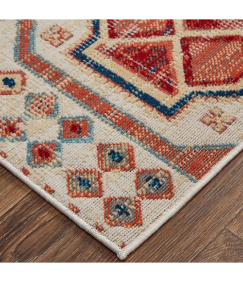 Feizy Nolan Vinatge Style Tribal Kazak Rug, Ochre Red/Vanilla Beige, 10ft x 13ft-2in