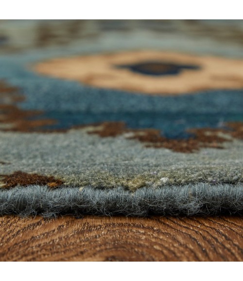 Amzad Area Rug Feizy Amzad Craftsman Ikat, Blue/Gray/Tan, 4' x 6' Accent Rug
