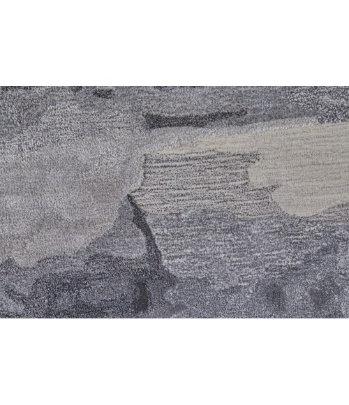Feizy Anya Industrial Abstract, Gray/Blue/Ivory, 5' x 8' Area Rug