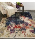 Feizy Torina Classic Abstract, Blue/Purple/Gold, 9'-6" x 12'-7" Area Rug