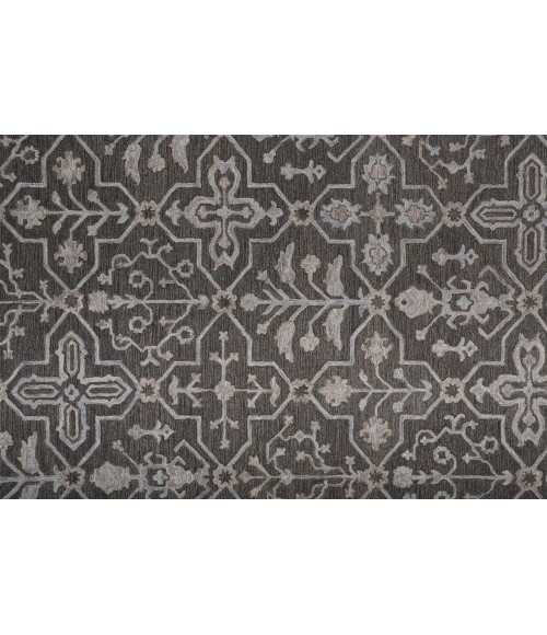 Feizy Fallon Rustic Farmhouse Rug, Ornamental, Warm Dark Gray, 10ft x 14ft Area Rug