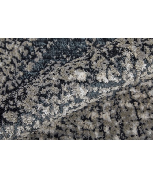 Feizy Micah Mid-Century Modern Abstract, Ivory/Gray/Blue, 8' x 10' Area Rug