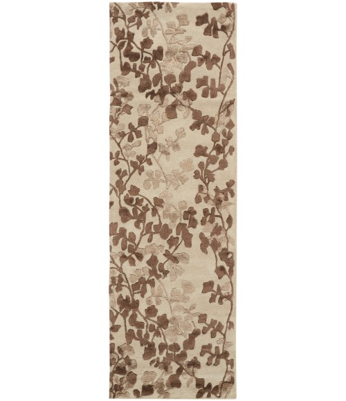 Feizy Bella Casual Floral & Botanical, Ivory/Taupe/Brown, 2'-6" x 8' Runner