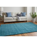 Feizy Luna Casual Solid, Blue/Green, 9'-6" x 13'-6" Area Rug
