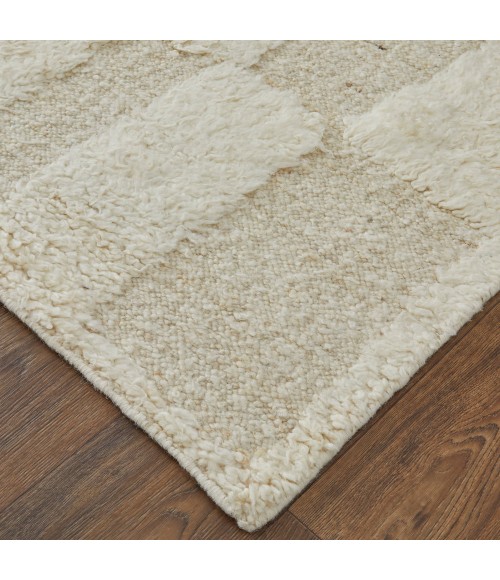 Feizy Ashby Farmhouse Geometric, Tan/Ivory, 9' x 9' Round Rug