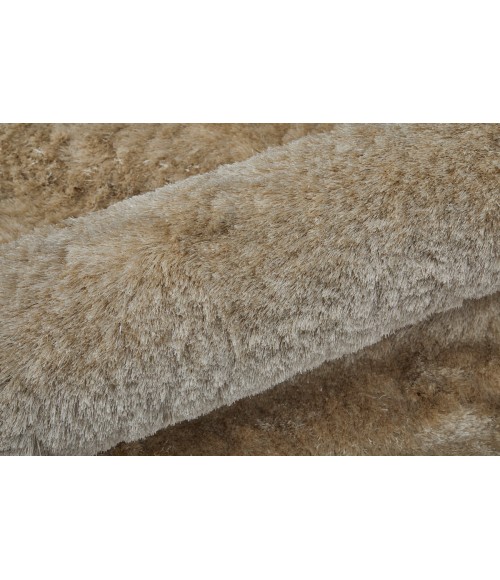 Feizy Indochine Luxury & Glam Solid, Tan/Taupe, 8' x 8' Round Rug