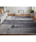 Feizy Anya Industrial Abstract, Gray/Blue/Ivory, 5' x 8' Area Rug