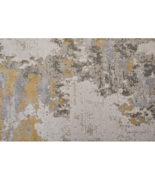 Waldor Area Rug Feizy Waldor Luxury & Glam Abstract, Ivory/Gold/Gray, 6'-7" x 9'-6" Area Rug